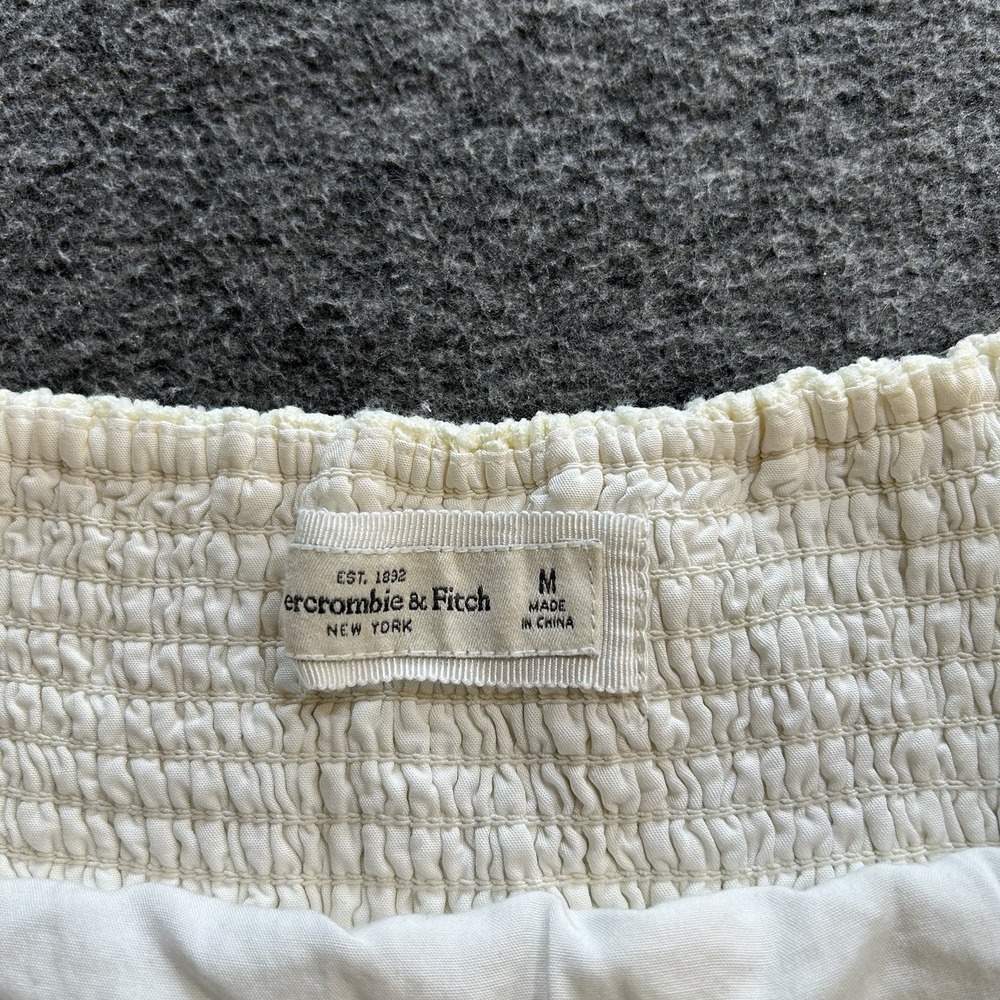 Abercrombie & Fitch Strapless White Lace Dress Medium Smoked Back  Side Slit - Picture 6 of 12